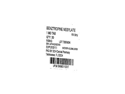 Label Image For 1mg, 30 Count (Benztropine 1mg (rising))